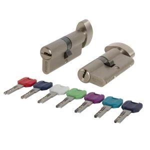 Цилиндровый механизм MaxPro7002Knob100mm(50+10+40) SN никель 7key с вертушкой