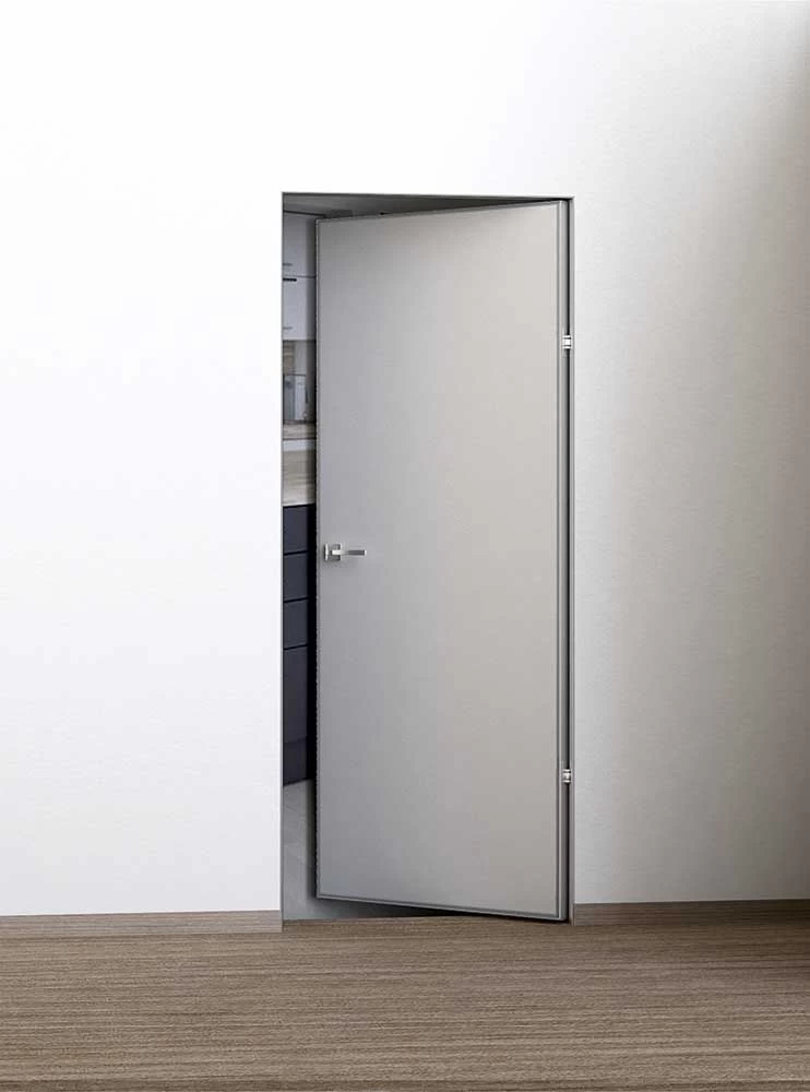 Фото Межкомнатная дверь PX-0 REVERSE Invisible кромка AL мат. с 4-х сторон белый грунт
