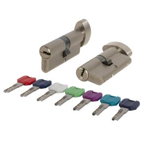 Цилиндровый механизм MaxPro7002Knob95mm(45+10+40) SN никель 7key с вертушкой